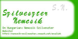 szilveszter nemcsik business card